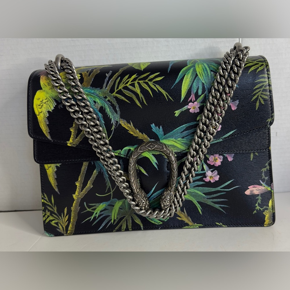 SOLD! Authentic GUCCI Tropical Print Dionysus Calfskin Medium Shoulder Bag